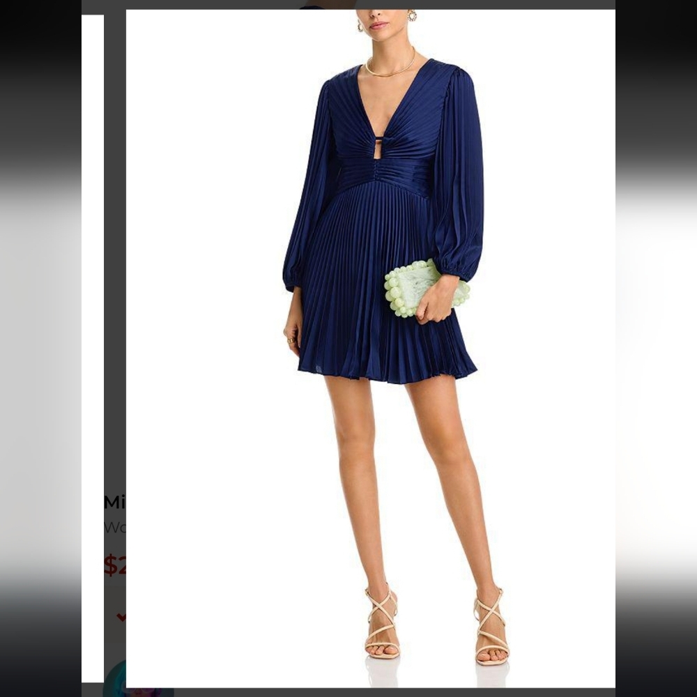 MillyJulia Cutout Pleated A-Line Mini Dress Sz 4